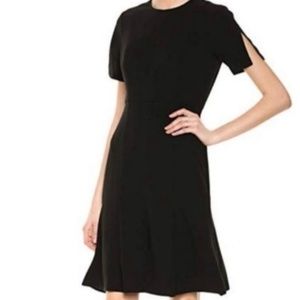 Donna Morgan Black Short Split Sleeve Fit & Flare Dress Sz 6